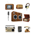 vintage media stuff icons vector image