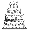 birthday cake cartoon vector image vector image