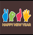 creative happy new year 2015 design with finger vector image