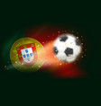 flying soccer ball with flag of portugal 3d vector image vector image