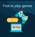 free to play flat concept icon vector image