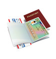 international passport with poland visa vector image vector image