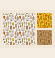 seamless pattern with linear autumn leaves vector image vector image