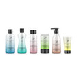 cosmetic bottles and tubes with gradient design vector image vector image