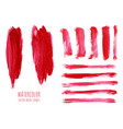 set of magenta red watercolor stripes vector image vector image