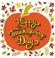 happy thanksgiving day hand drawn lettering vector image
