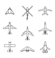 line aircraft set vector image vector image