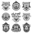 vintage monochrome national park emblems vector image vector image