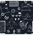 hand drawn logistics and delivery sketch seamless vector image