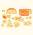 Set of different types of cheese Royalty Free Vector Image