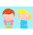 cute kids nursery poster design brother and sister vector image