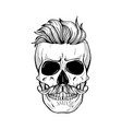skull with hairstyle vector image