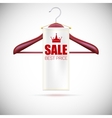 wooden hanger with advertising label vector image