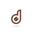 letter d coffee logo icon design template elements vector image