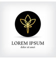 lotus golden line logo circle design template vector image