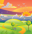 scenic sunset landscape vector image
