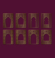 set golden vintage frames in form ornate vector image vector image