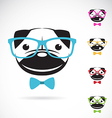 images of pug dog wearing glasses vector image