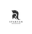 initial logo r with spartan designs vector image vector image