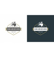 moose head logo emblem vector image vector image
