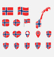 norway flag icons set national flag kingdom vector image vector image
