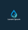 water and leaf concept logo vector image vector image