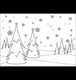 winter landscape with trees in snow vector image vector image