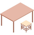 classic table and chairs furniture for office vector image vector image
