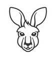 kangaroo head icon logo on white background vector image vector image