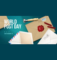 realistic world post day composition vector image vector image