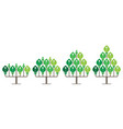 set of stylized trees or plant with leaves vector image vector image
