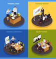 business coaching isometric icons set vector image
