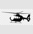sticker on car silhouette of helicopter vector image vector image