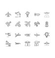 aviation line icons signs set outline vector image vector image