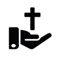 catholic religion hand silhouette vector image vector image