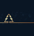 merry christmas golden christmas tree art line vector image vector image