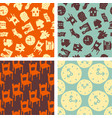 seamless patterns - hand drawn house objects vector image
