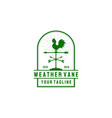 weather vane logo design in vintage style vector image vector image