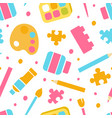 art supplies seamless pattern textile stationery vector image