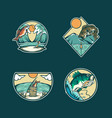 bass fishing sticker pack 2 vector image vector image
