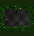 christmas border with fir tree branches and snow vector image