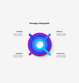 four rings with arrows abstract element with 4 vector image