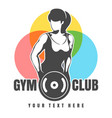 gym or fitness club emblem vector image vector image