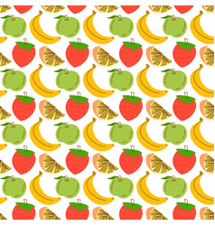 Seamless pattern with strawberries and leaves Vector Image