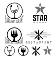 set of vintage cafe and restaurant emblems vector image vector image
