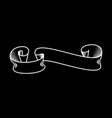 white ribbon on black hand drawn detailed vector image vector image
