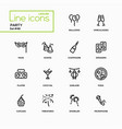 leisure concept party - line design icons set vector image