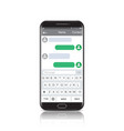 modern smartphone with messenger app window vector image vector image