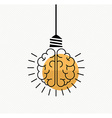 human brain idea concept in modern line art style vector image