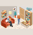 isometric old people grandparents composition vector image vector image
